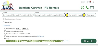RV for rent USA  date flexibility